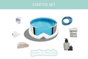 Poolomio Pool STARTER SET Stahlwandpool Rund Ibiza Ø 600 x 150 cm (Set)