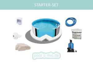 Poolomio Pool STARTER SET Stahlwandpool Rund Ibiza Ø 600 x 120 cm (Set)