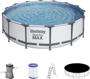 BESTWAY Framepool Bestway Steel MAX Pro Pool Set 427x107cm 56950 Pumpe + Leiter