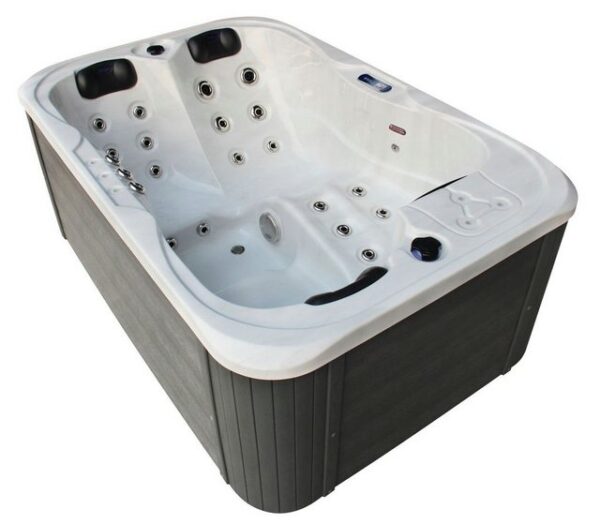 TroniTechnik Whirlpool Outdoor Whirlpool Tino Spa Weiß/Silber Marmoriert 195x127x75