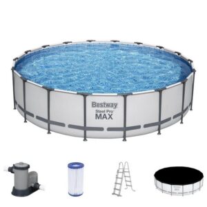 BESTWAY Pool 56462 Frame Pool Steel Pro Set mit Filterpumpe + Zubehör 549 x 122 cm