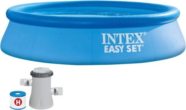 Intex Pool INTEX 28118 Schwimmbad Pool Easy Ø 305 x 61 cm mit Filter-Pumpe (1-tlg)