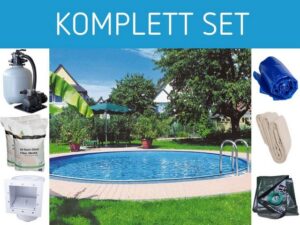 Poolomio Pool KOMPLETTSET Stahlwandpool Rund Ø 4