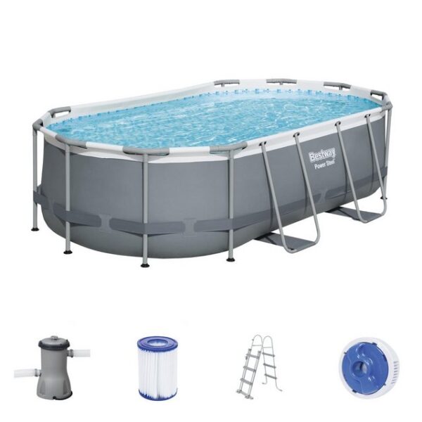 BESTWAY Framepool Bestway Oval Frame Pool Set 424 x 250 56620