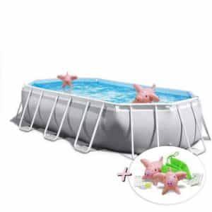 Intex Pool 26796GN Prism Frame Oval Pool 503 x 274 x 122 cm + Schwimmtiere