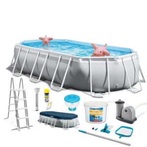 Intex Pool 26796GN Prism Frame Oval Pool 503 x 274 x 122 cm + Zubehör