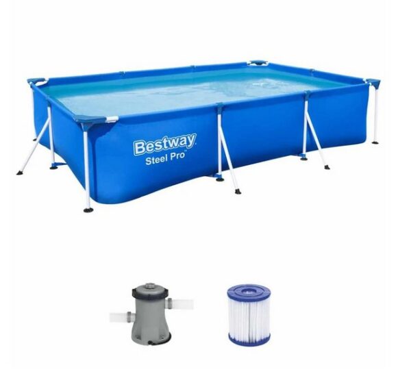 BESTWAY Rechteckpool Bestway Pool in blau 300 x 200 x 61 cm inkl. Pumpe