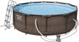 BESTWAY Framepool Bestway Steel Pro Max Frame Pool 366x100cm Rattan Optik 56709