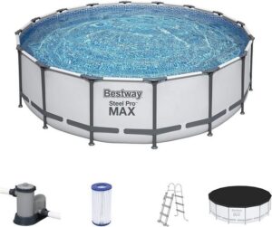 BESTWAY Framepool Bestway Steel Pro MAX Frame Pool 488x122 cm Komplett Set +