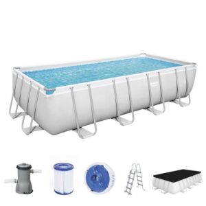 Bestway Framepool Stahlrahmen Pool Komplett-Set mit Filterpumpe 488 x 244 x 122 cm