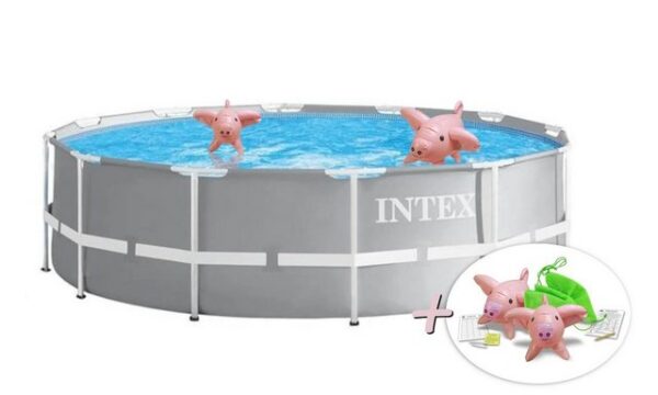 Intex Pool 26710NP - PrismFrame Pool (366x76cm) + aufblasbare Schwimmtiere