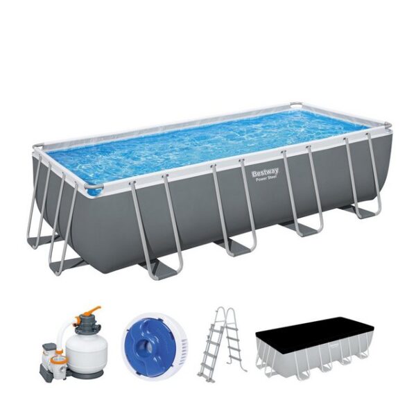 Bestway Framepool Stahlrahmen Pool Komplett-Set mit Sandfilteranlage 549 x 274 x 132 cm