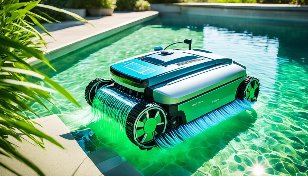 Automatisierter Poolroboter bei der Poolreinigung